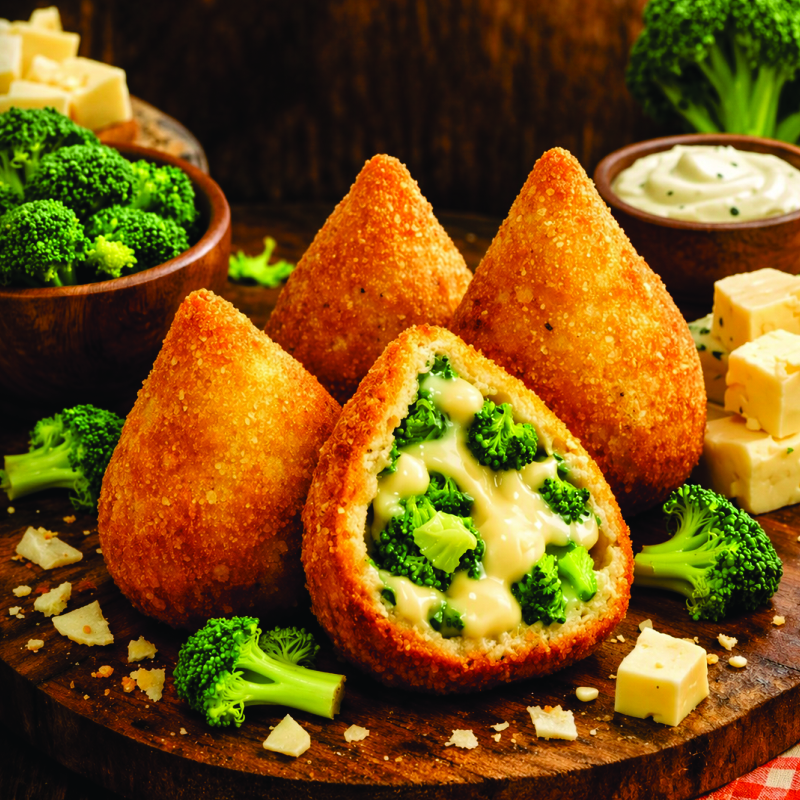 Coxinha Mandioca de Brocolis com Queijo